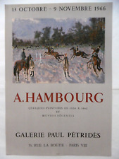 HAMBOURG André Affiche originale litho 1966 Cheval Cavalier Equitation MOURLOT