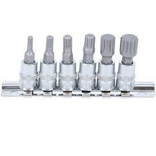 JEU 6 DOUILLES A EMBOUTS MULTIDENTS XZN SPLINE MALES M4 à M12 POUR CLIQUET 1/4