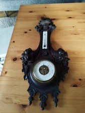 BAROMETRE ANCIEN OLD BAROMETER BLACK FOREST DEBUT XXeS IMPORTANT DIM 67 CM 