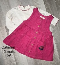 Catimini 12 Mois Bébé Fille : Robe Velours Rose Et T Shirt