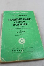 Formulaire pratique d'atelier A. Roland 1959 mk 1406