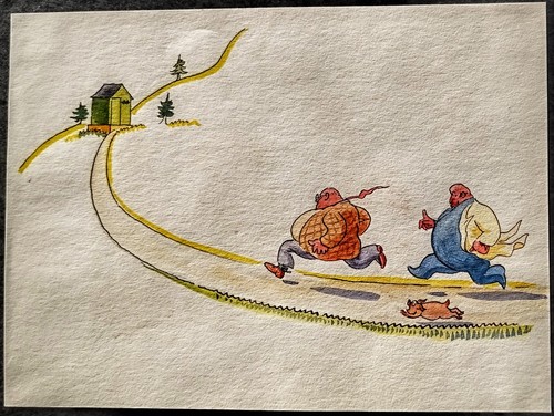 Dessin aquarelle humoristique - dessin,
