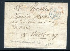 Cachet rouge du Bureau de Poste de la Maison du Roi sur lettre avec texte   1832