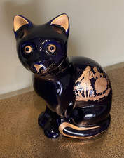 Grand Chat porcelaine de limoges. Dorure 22 carats . hauteur 19 cm . Vintage