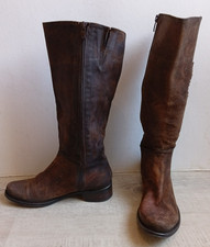 botte mi mollet - Dorking - ref MARA cuir suedine marron T 36 Talon 2,5cm a zip