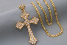 Collier croix couleur or