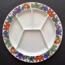 Sublime ASSIETTE A FONDUE 5 COMPARTIMENTS signée VILLEROY & BOCH modèle ACAPULCO