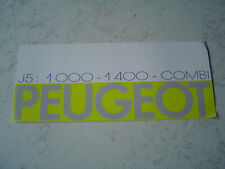 Catalogue publicitaire gamme Peugeot J5 Combi Fourgon 4X4 1400 1000 brochure