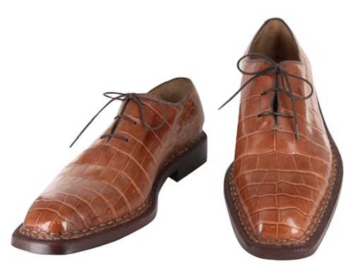 Chaussures crocodile marron - en,