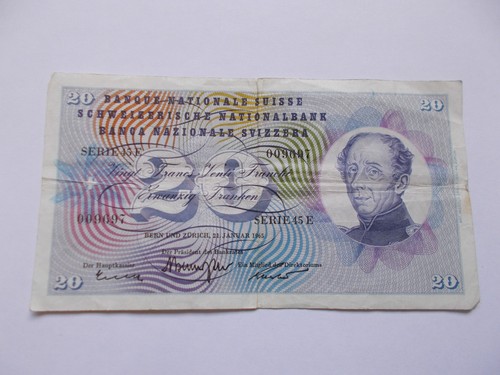 Billet francs suisse 1965 - billet, 20