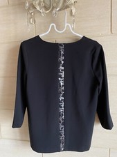 Neuf Top Haut Chic Bash Ba&sh Brodé paillettes sequins Jaco T 34 36 Noir Argent