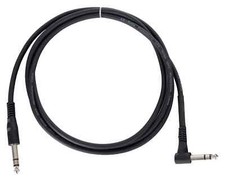 Cable Audio Jack 6.3mm Male/Male Stereo 1/4" Prise Coudee Symetrique Noir 2m