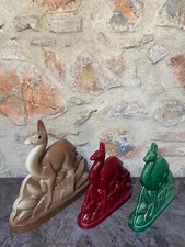 3 Sculpture Lama Charles Lemanceau Faience ST Clément France Art Déco 1930