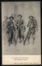 CPA Les Vosges aux braves Alpins, Une poignée de braves 