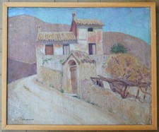 grand tableau d'Alfred Andrieux (1879-1945): maison provençale