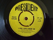 7" SP FELICE TAYLOR BOB KEENE ORCHESTRA I FEEL LOVE COMIN ON BARRY WHITE SOUL NM