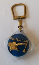 RARE Porte Clé  Bleu BOUSSOLE POCLAIN - EXCAVATRICE TY 45  - BOURBON - KEY RING