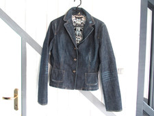 Veste courte en jean bleu foncé T S Elie Tahari