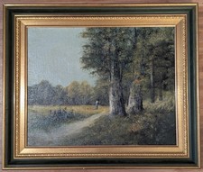 Peinture Huile sur Toile, Signé Vauthier, Pierre? Personnage dans une clairière