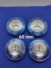 4 Caches moyeu Mercedes jante centre de roue 60mm insigne logo Mercedes bleu