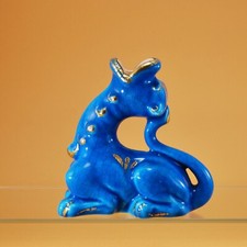 Longwy bougeoir "Dragon" couleur Bleu Longwy