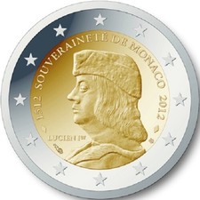 1x 2euro commémorative Monaco 2012 - Lucien 1er (neuve)