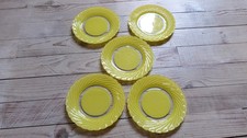 Lot de 5 assiettes à dessert Duralex vintage jaune soleil