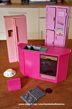 Lot Mattel , Barbie, réfrigérateur, casier vestiaire, cuisine années 80 et 90