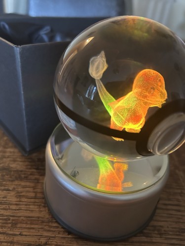 Boule crystal lumineuse 3d - crystal,