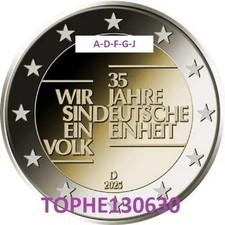 ALLEMAGNE 2 EURO COMMÉMORATIVE 2025 " 35 ANS UNITÉ ALLEMANDE " A.D.F.G.J - UNC -