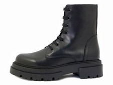 Bottines Rangers Véritable Cuir Noir Avec Zip Semelle Antidérapantes en Italie