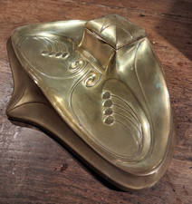 GRAND ENCRIER EN BRONZE OU LAITON D'EPOQUE ART DECO