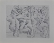 LE CORBUSIER : Femmes au Sauna, HÉLIOGRAVURE signée, 1938