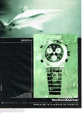 PUBLICITE ADVERTISING 096  1999  Technomarine  montre Deeply alpha métal