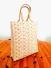 Sac cabas fourre-tout toile beige doré Clarins NEUF