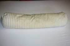 Traversin polochon coussin oreiller ancien en plumes toile à matelas 
