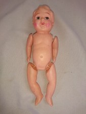 ANCIEN PETIT BAIGNEUR POUPEE CHEVEUX MOULES en celluloïd FRANCE 1950