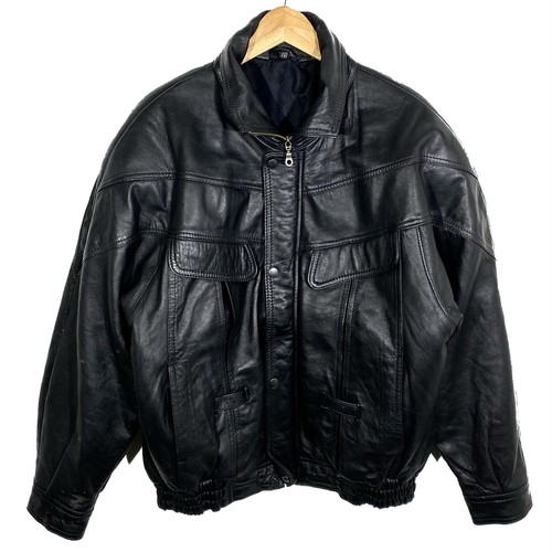 Blouson cuir bombers noir - cuir,