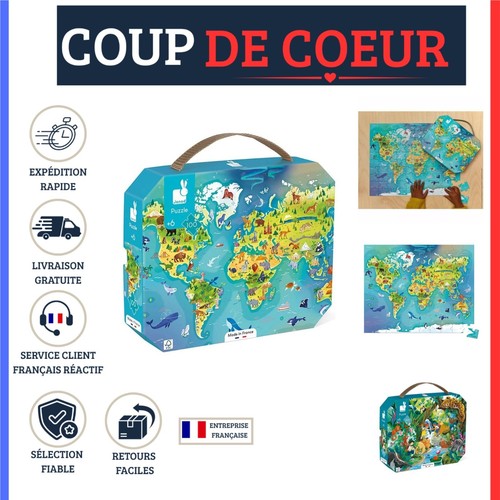 Puzzle enfant mappemonde 100