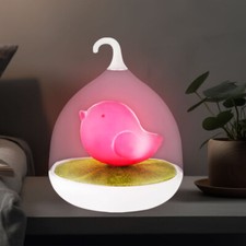 Lampe de Table Chevet LED Graduateur au Toucher Capteur Batterie Oiseau Rose