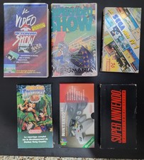 Lot de 6 K7 vidéo VHS promotionnelles (Super NINTENDO, DK Country, Micromania)..