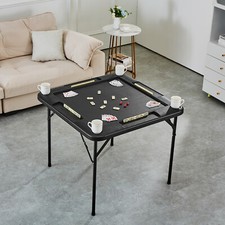VEVOR Table de Mahjong pour 4 Joueurs Table de Jeu de Cartes Dominos Pliante