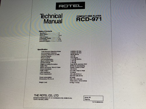 Rotel rcd 971 service manual - ,