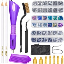 Applicateur Strass Hotfix Applicateur Baguette Avec 3 Boîtes de Strass de Cou...