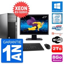 PC Tour HP Z230 Ecran 27" Intel E3-1225 V3 RAM 8Go Disque 2To Windows 10 Wifi
