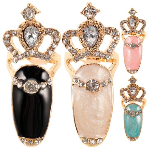Pcs bague ongle en strass - 4,