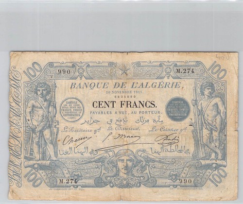 Billet algerie 100 - billet, francs