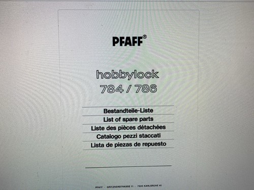 Pfaff hobbylock 786 manual - 786,