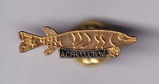 RARE PINS PIN'S .. SPORT PECHE FISHING POISSON FISH AC PRODUCTION OR DORE ~GB