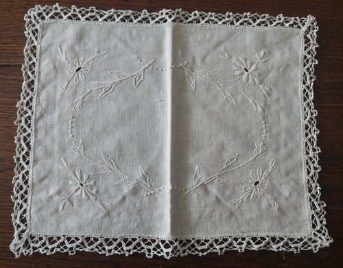 Napperon ancien lin - , blanc